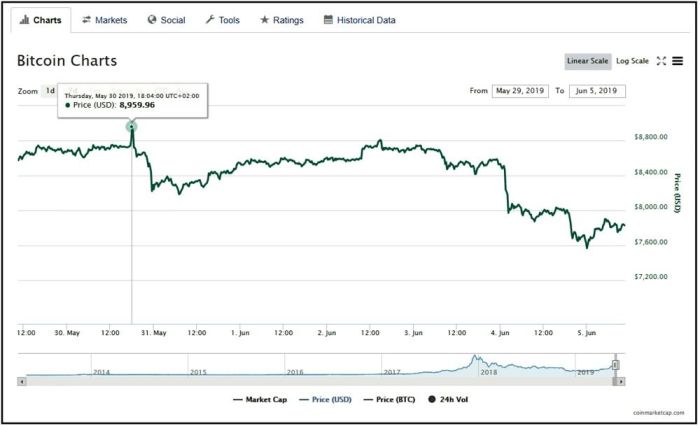 Bitcoin grafico graph andamento tempo valuation btc reale value comprare storico risultati investire investing papan